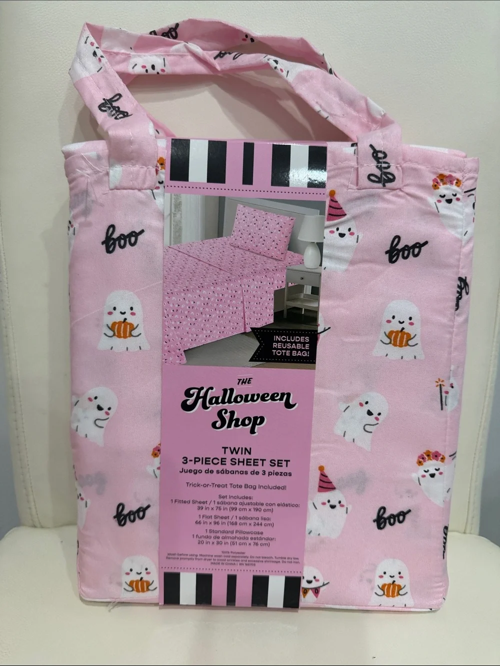 The Halloween Shop White/Pink & Black 